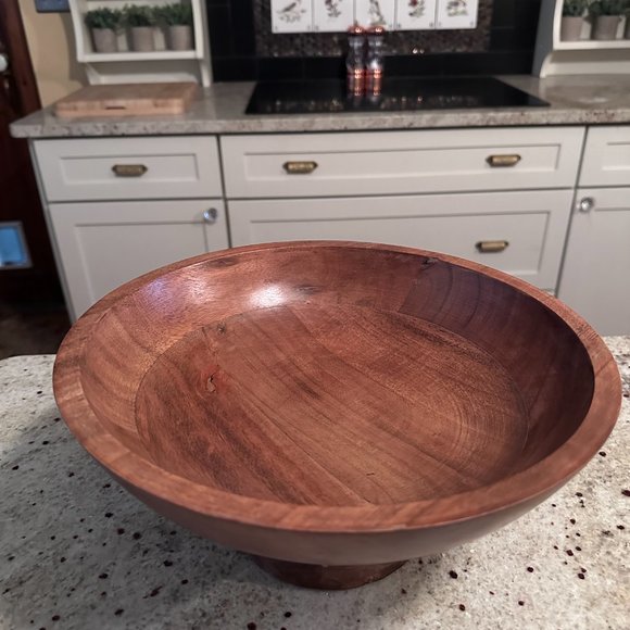 Beautiful Wood Pedestal Bowl - Picture 6 of 15